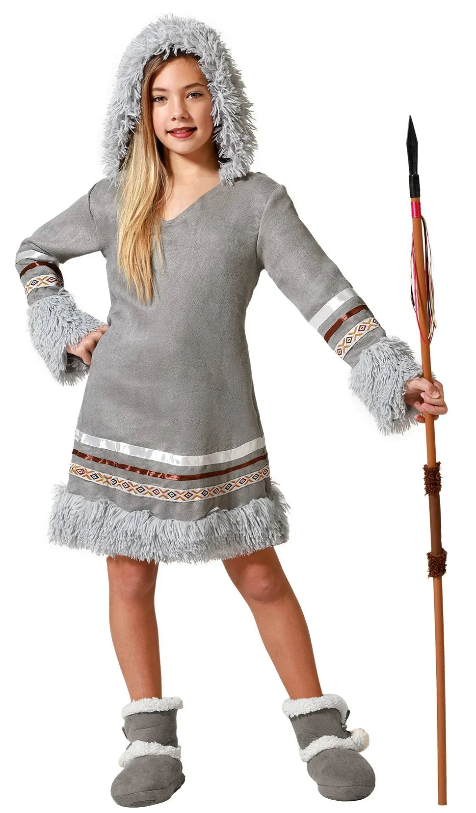 Disfraz de Esquimal Gris para Niña Esquimales Infantiles Atosa